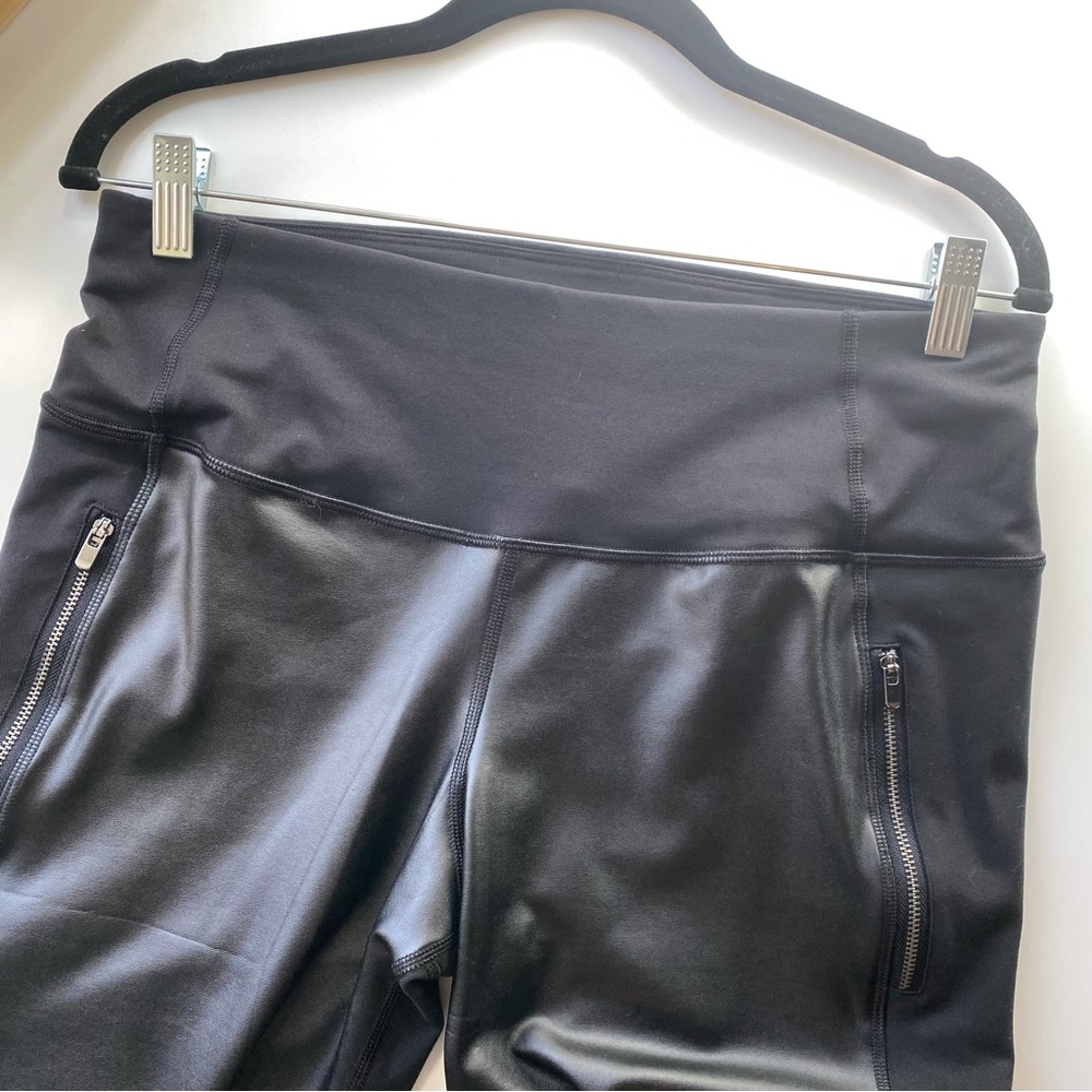 Old Navy Active faux leather front petite leggings